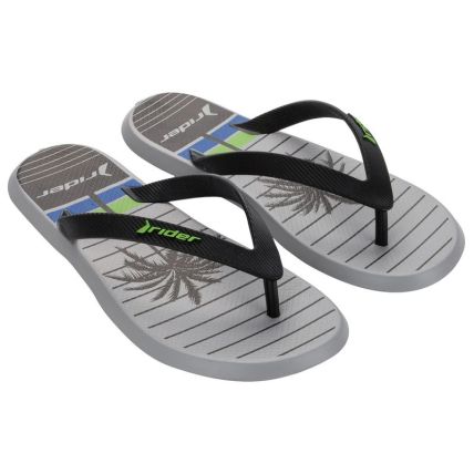 Chinelo Masculino Rider R1 Style - 11818 - Cinza/preto/verde - Atacado