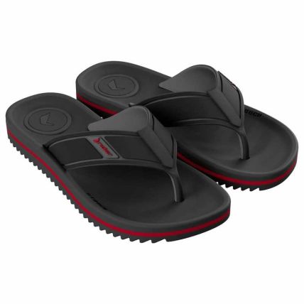 Chinelo Masculino Rider Trace Duo - 12650 - Preto/cinza/vermelho - Atacado