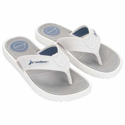 Chinelo Masculino Rider Trace Plus - 12634 - Branco/cinza/azul - Atacado