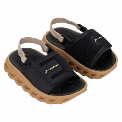 Chinelo Slide Baby Rider R Power - 12555 - Bege/preto - Atacado