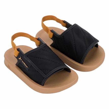 Chinelo Slide Baby Rider Street - 12414 - Bege/preto - Atacado