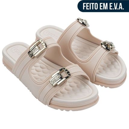 Chinelo Slide Feminino Grendha Mais Conforto Atitude - 19529 - Off White - Atacado