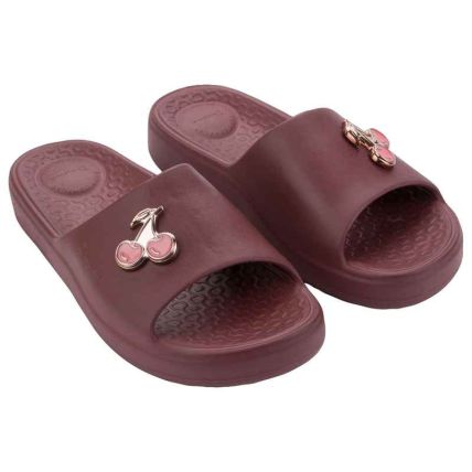 Chinelo Slide Feminino Ipanema Pluma Pop - 27564 - Bordo - Atacado