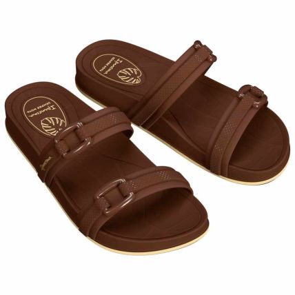 Chinelo Slide Feminino Ipanema Shine - 27571 - Marrom Licor/manteiga - Atacado