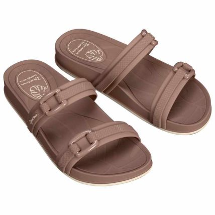 Chinelo Slide Feminino Ipanema Shine - 27571 - Marrom Mocca/bege - Atacado