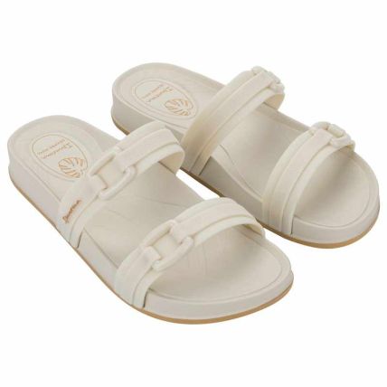 Chinelo Slide Feminino Ipanema Shine - 27571 - Off White/bege - Atacado