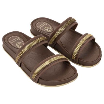 Chinelo Slide Feminino Ipanema Shine Trendy - 27595 - Marrom/manteiga - Atacado