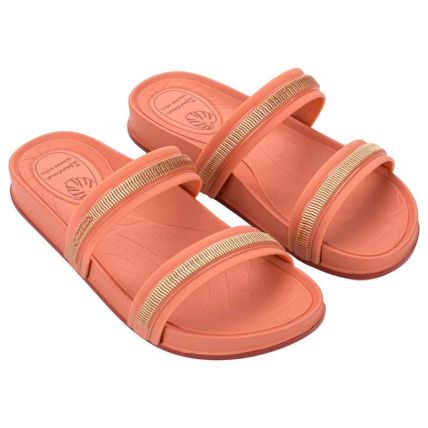 Chinelo Slide Feminino Ipanema Shine Trendy - 27595 - Rosa Gloss/terracota - Atacado