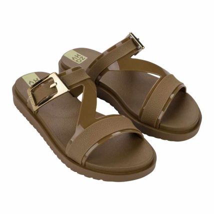 Chinelo Slide Feminino Zaxy City - 19455 - Marrom Trufa - Atacado