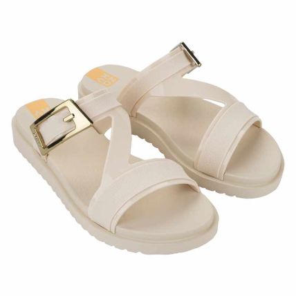 Chinelo Slide Feminino Zaxy City - 19455 - Off White Medio - Atacado
