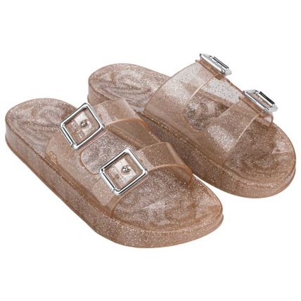 Chinelo Slide Feminino Zaxy Jelly Partner - 19548 - Off White/glitter - Atacado