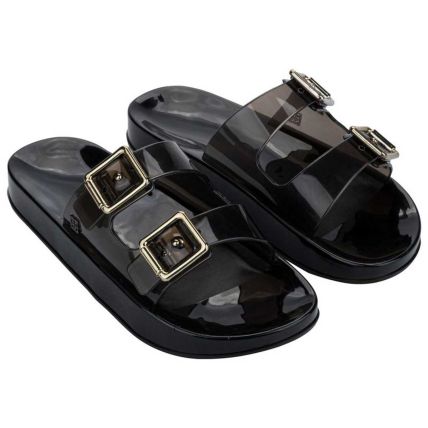 Chinelo Slide Feminino Zaxy Jelly Partner - 19548 - Preto Transparente - Atacado