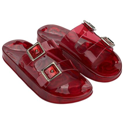 Chinelo Slide Feminino Zaxy Jelly Partner - 19548 - Vermelho Transparente - Atacado