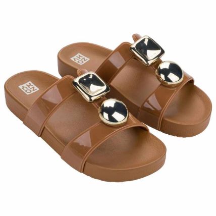 Chinelo Slide Feminino Zaxy Soul - 19406 - Bege/castor - Atacado