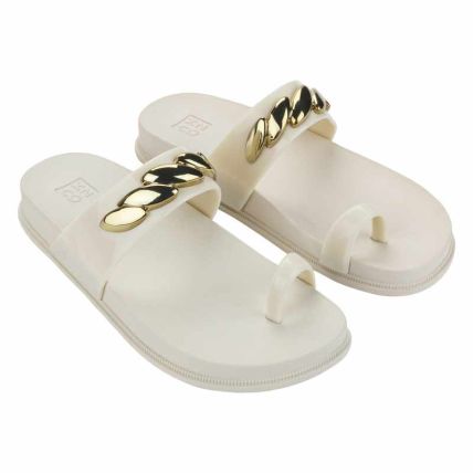 Chinelo Slide Feminino Zaxy Style - 19477 - Off White Claro - Atacado