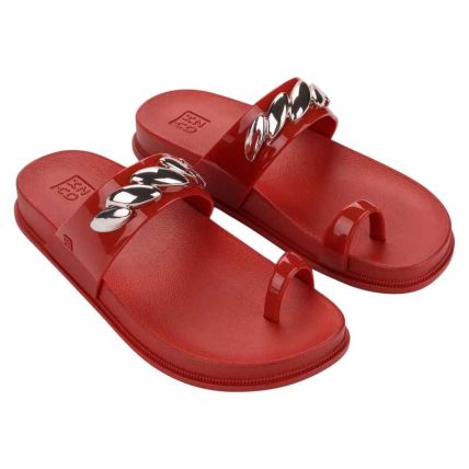 Chinelo Slide Feminino Zaxy Style - 19477 - Vermelho Paixão - Atacado