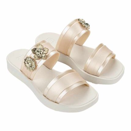 Chinelo Slide Feminino Zaxy Wink - 19412 - Off White Claro Perolado - Atacado