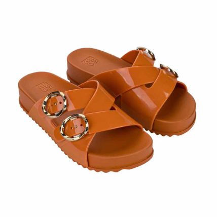 Chinelo Slide Feminino Zaxy Wish - 19369 - Laranja Ocre - Atacado