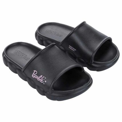 Chinelo Slide Infantil Barbie Soft De - 23558 - Preto/rosa - Atacado