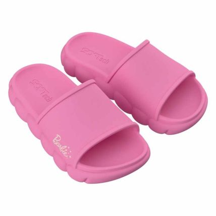 Chinelo Slide Infantil Barbie Soft De - 23558 - Rosa/bege - Atacado