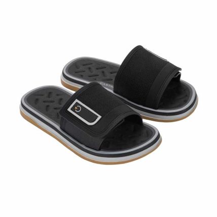 Chinelo Slide Infantil Cartago Malaga Sport Ii - 12603 - Cinza/preto/amarelo - Atacado
