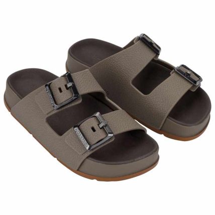 Chinelo Slide Infantil Cartago Milao Plus - 12542 - Marrom/marrom Medio - Atacado