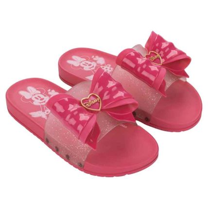 Chinelo Slide Infantil Disney Sparkle - 23501 - Rosa Escuro/rosa - Atacado
