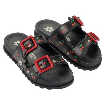 Chinelo Slide Infantil Gkids Lumy Hip - 23496 - Preto/preto/vermelho - Atacado