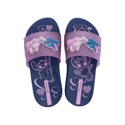 Chinelo Slide Infantil Ipanema Disney Vibe - 27535 - Azul/rosa Glitter - Atacado