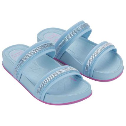 Chinelo Slide Infantil Ipanema Shine Trendy - 27575 - Azul Lua/lilas Fuscia - Atacado
