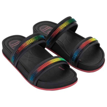 Chinelo Slide Infantil Ipanema Shine Trendy - 27575 - Preto/rosa - Atacado