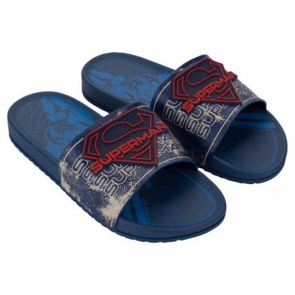 Chinelo Slide Infantil Liga Da Justiça Darkstep - 23446 - Azul/azul/bege - Atacado