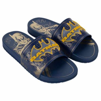 Chinelo Slide Infantil Liga Da Justiça Darkstep - 23446 - Azul/azul/dourado - Atacado
