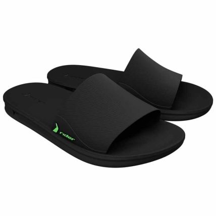Chinelo Slide Infantil Rider Feel - 12683 - Preto/preto/verde - Atacado