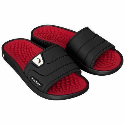 Chinelo Slide Infantil Rider Pump - 11784 - Preto/preto/vermelho - Atacado