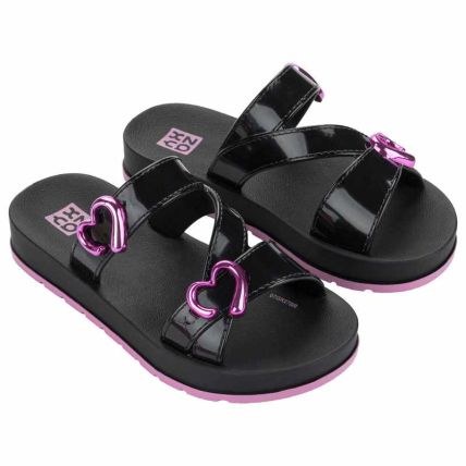 Chinelo Slide Infantil Zaxy Lover - 19418 - Preto - Atacado
