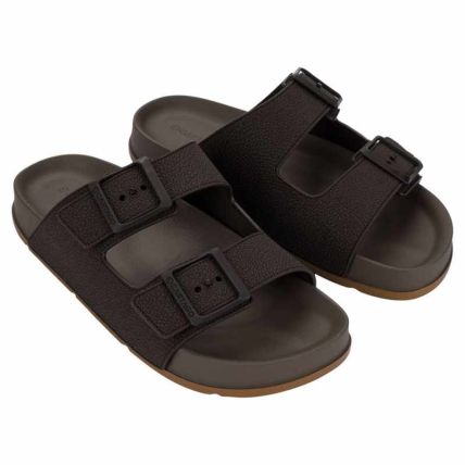 Chinelo Slide Masculino Cartago Milão Iii - 12619 - Marrom/marrom Escuro - Atacado