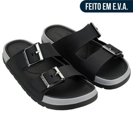 Chinelo Slide Masculino Cartago Roma - 12769 - Cinza/preto - Atacado