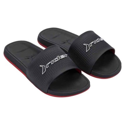 Chinelo Slide Masculino Rider Free Iii - 12703 - Preto/vermelho/branco - Atacado