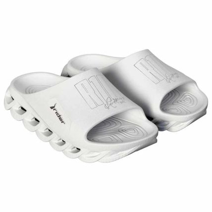 Chinelo Slide Masculino Rider Lite + R10 - 12629 - Branco/prata - Atacado