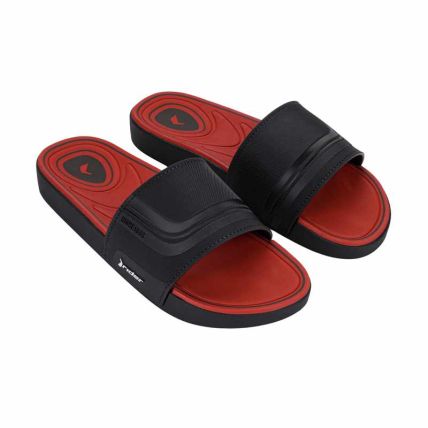 Chinelo Slide Masculino Rider Pulse - 12617 - Preto/preto/vermelho - Atacado