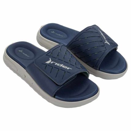 Chinelo Slide Masculino Rider R Soft Plus - 12529 - Bege/azul/verde - Atacado