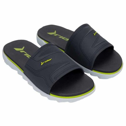 Chinelo Slide Masculino Rider Rw Plus - 12441 - Branco/cinza/verde - Atacado