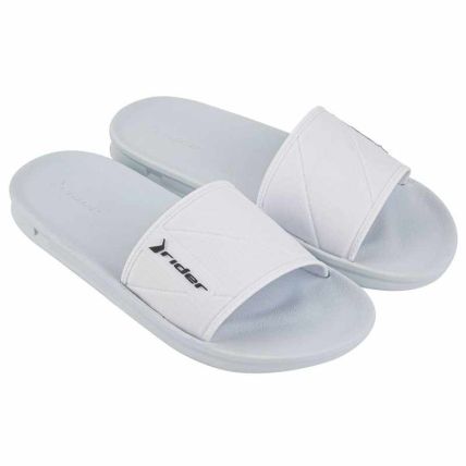 Chinelo Slide Masculino Rider Street - 11578 - Branco/branco/preto - Atacado