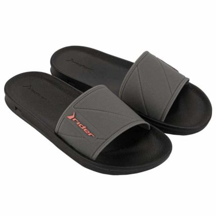 Chinelo Slide Masculino Rider Street - 11578 - Preto/cinza/laranja - Atacado