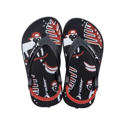 Chinelo Baby Rider Street Fun. - 11810 - Preto/preto/vermelho - Atacado
