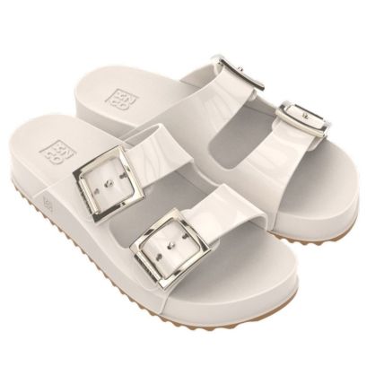 Chinelo Slide Feminino Zaxy Partner Iii - 18063 - Off White Claro - Atacado