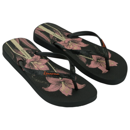 Chinelo Feminino Ipanema Oasis - 26571 - Preto/rosa/ouro - Atacado