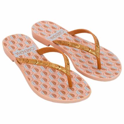 Rasteira Feminina Grendha Amor Em Flor - 19086 - Laranja Ocre Peonia - Atacado