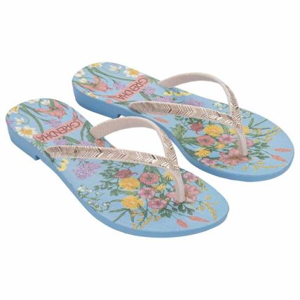 Rasteira Feminina Grendha Amor Em Flor - 19086 - Off Azul Lua - Atacado